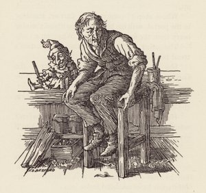 Illustration pour The Cricket on the Hearth de Charles Dickens (lithographie couleur) - Francis Donkin Bedford