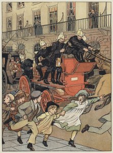 Londres : Une machine à feu (lithographie couleur) - Francis Donkin Bedford