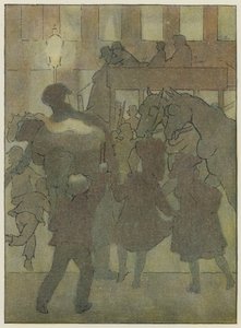 Londres : Dans un brouillard londonien (lithographie couleur) - Francis Donkin Bedford