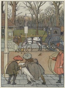 Londres : Moineaux de Londres au dîner (lithographie couleur) - Francis Donkin Bedford