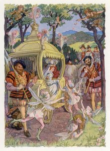 Merrie England : Un pèlerinage royal (lithographie couleur) - Francis Donkin Bedford