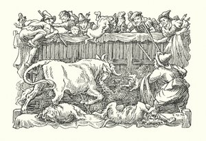 Merrie England : Appât à taureau (litho) - Francis Donkin Bedford