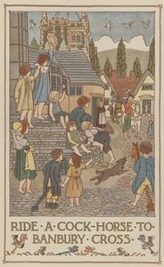 Chevaucher un coq à la croix de Banbury (lithographie couleur) - Francis Donkin Bedford