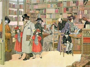 Le magasin de livres, tiré du "Livre des magasins". - Francis Donkin Bedford