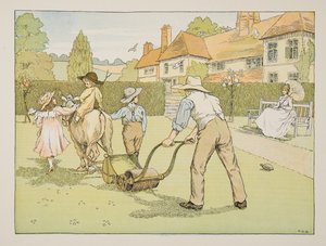 Le jardinier, tiré de Four and Twenty Toilers, pub. 1900 (lithographie couleur) - Francis Donkin Bedford