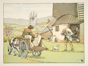 Le meunier, tiré de Four and Twenty Toilers, pub. 1900 (lithographie couleur) - Francis Donkin Bedford