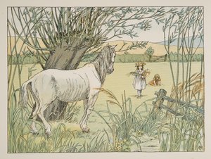 The Old Bus Horse, tiré de Four and Twenty Toilers, pub. 1900 (lithographie couleur) - Francis Donkin Bedford