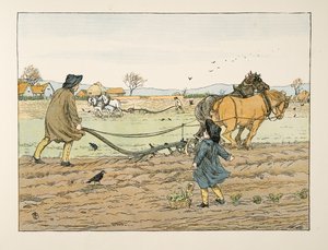 Le laboureur, tiré de Four and Twenty Toilers, pub. 1900 (lithographie couleur) - Francis Donkin Bedford