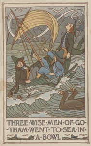 Les trois sages de Gotham ont pris la mer dans un bol (lithographie couleur) - Francis Donkin Bedford