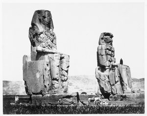 Les colosses de Memnon, Thèbes, Égypte, 1860 - Francis Frith