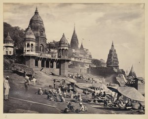 [Rives du Gange et Manikarnika Ghat].