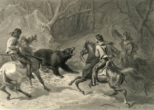 Californiens natifs lassant un ours, 1874