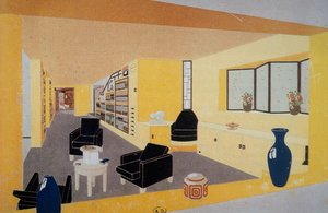 Perspective Fumoir pour Amdassade Françoise, par Francis Jourdain (1876-1958), présenté à l