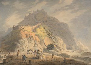Naufrage au pied de la falaise du château à Scarborough