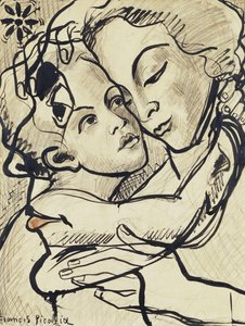 Transparence (Maternité), vers 1931-32 (fusain, pinceau et encre de Chine sur papier) - Francis Picabia