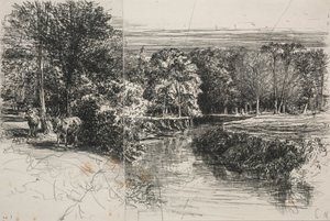 Rivière Dundrum et les deux ânes, 1863
