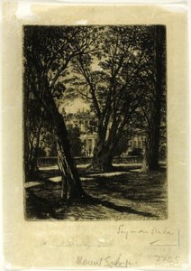 Jardins de Kensington, n° I (petite planche) - Francis Seymour Haden