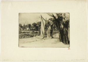 Thames Ditton avec une voile