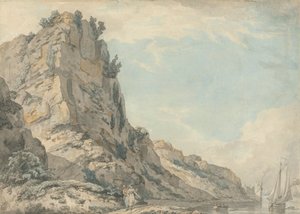 Le rocher de Saint-Vincent, Clifton, Bristol avec la maison de la source de Hotwell au loin