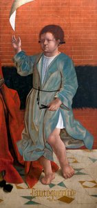 Saint Cyr (détail) de Notre-Dame de Grâce, Sainte Juliette et Saint Cyr, peinture de Francisco Henriques (peintre flamand actif entre 1506 et 1518), vers 1508-1512, de la chapelle latérale de Saint François d