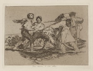 Con razón ? sin ella, pl. 2 de la série Los desastres de la guerra - Francisco de Goya