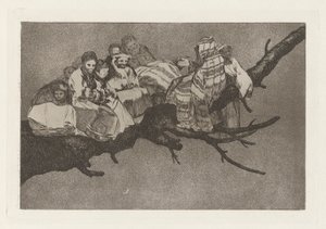 Disparate ridiculo, aussi connu sous le nom de Andarse por las ramas, de la série Los disparates - Francisco de Goya