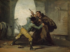 Frère Pedro arrache le pistolet à El Maragato - Francisco de Goya