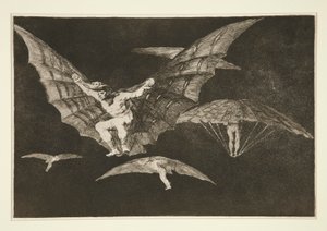 Modo de volar (Une manière de voler), pl. 13 de la série Los proverbios - Francisco de Goya