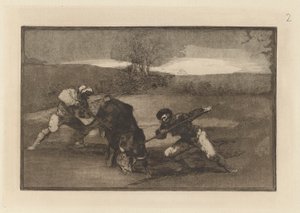 Une autre manière de chasser à pied, Planche 2 de La tauromaquia - Francisco de Goya