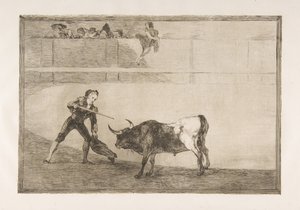 Planche 30 de la Tauromaquia : Pedro Romero tuant le taureau arrêté, 1816 - Francisco de Goya