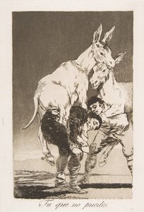 Planche 42 de Los Caprichos : Toi qui ne peux pas - Francisco de Goya