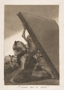 Planche 59 de Los Caprichos: Et ils ne partent toujours pas! Y aun no se van!, 1799
