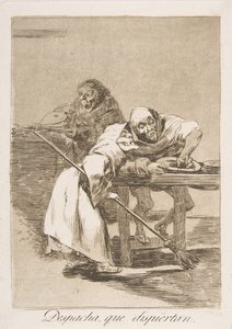Planche 78 de Los Caprichos : Dépêche-toi, ils se réveillent, 1799 - Francisco de Goya
