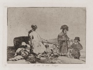 Si son de otro linage, pl. 61 de la série Los desastres de la guerra