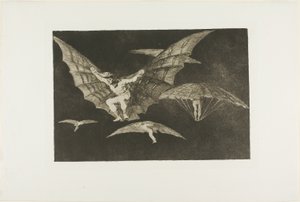 Une manière de voler, de Disparates, publié comme planche 13 dans Los Proverbios (Proverbes) - Francisco Jose de Goya y Lucientes