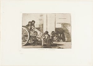Charrettes au cimetière, planche 64 de Les Désastres de la guerre