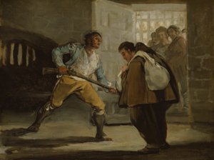 El Maragato menace le frère Pedro de Zaldivia avec son fusil - Francisco Jose de Goya y Lucientes