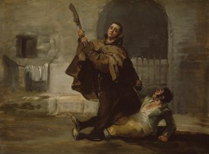 Frère Pedro donne un coup de matraque à El Maragato avec la crosse du pistolet - Francisco Jose de Goya y Lucientes