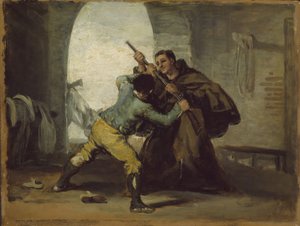 Frère Pedro arrache le fusil à El Maragato, c.1806 - Francisco de Goya