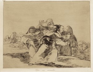 Tout est sens dessus dessous. 1810-1820. (17.6 x 22.2 cm). Planche 42 de "Les Désastres de la guerre". Eau-forte. ESPAGNE. MADRID (COMMUNAUTÉ AUTONOME). Madrid. Musée du Prado