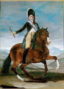 Roi Ferdinand VII, portrait équestre ... (peinture sur toile)