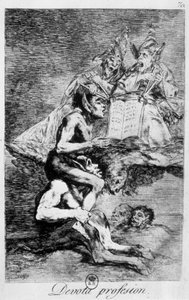 Profession de foi, scène de sorcellerie avec elfes par Goya, fin 18e siècle