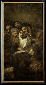Lecture, aussi Les politiciens... (peinture sur toile)