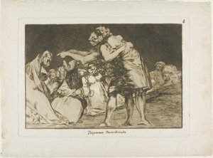Celle qui est mal mariée ne manque jamais une occasion de le dire, planche sept de Los Proverbios