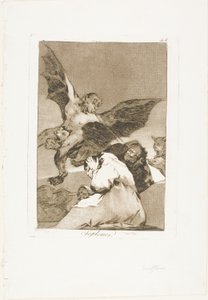 Les colporteurs - Rafales de vent, planche 48 de Los Caprichos
