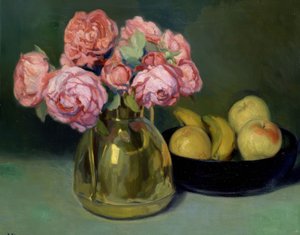 Nature morte de fleurs et de fruits