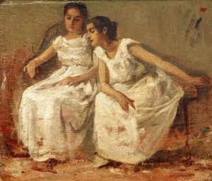 Deux filles assises