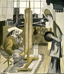 Une jeune femme anglaise pose pour un artiste français, 1903 - Francisco Sancha y Lengo