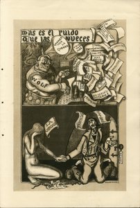 Illustration de Francisco Sancha Lengo (1874-1936) - Feuille volante, vers 1915 - Guerre de 14-18, Agence Wolff, Langue espagnole, Presse étrangère