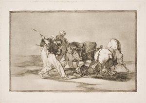 Les Maures qui se sont installés en Espagne et ont abandonné les superstitions du Coran ont acquis cet art de chasser et de piquer un taureau sur la plaine - Francisco de Goya